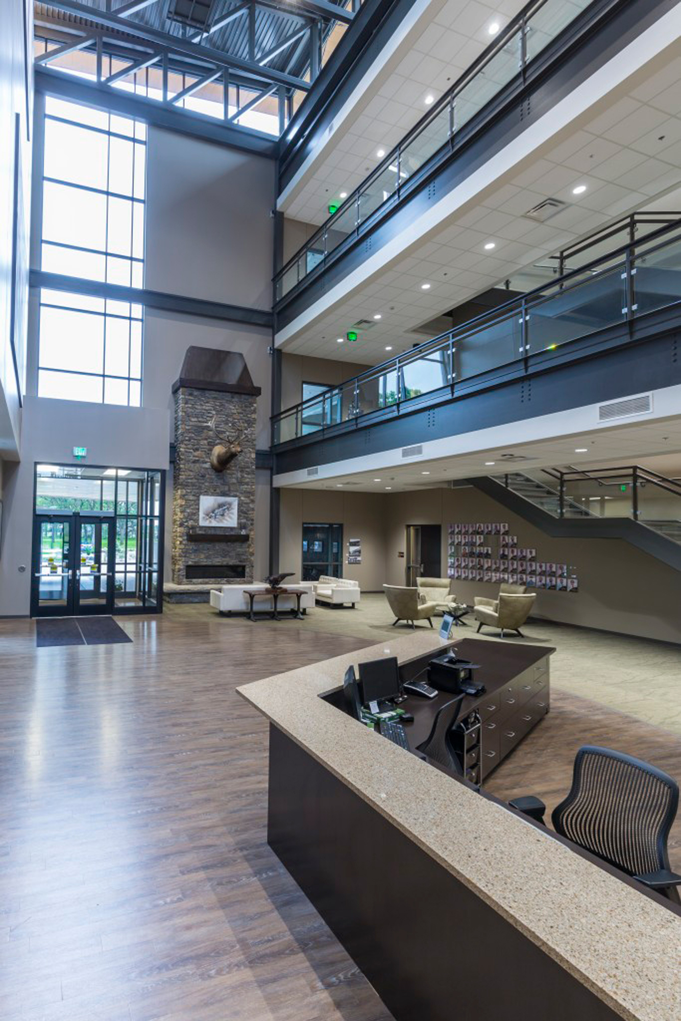 Coborn's Corporate Support Center interior lobby and mezzanine